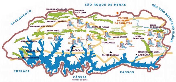 Mapa Cachoeiras